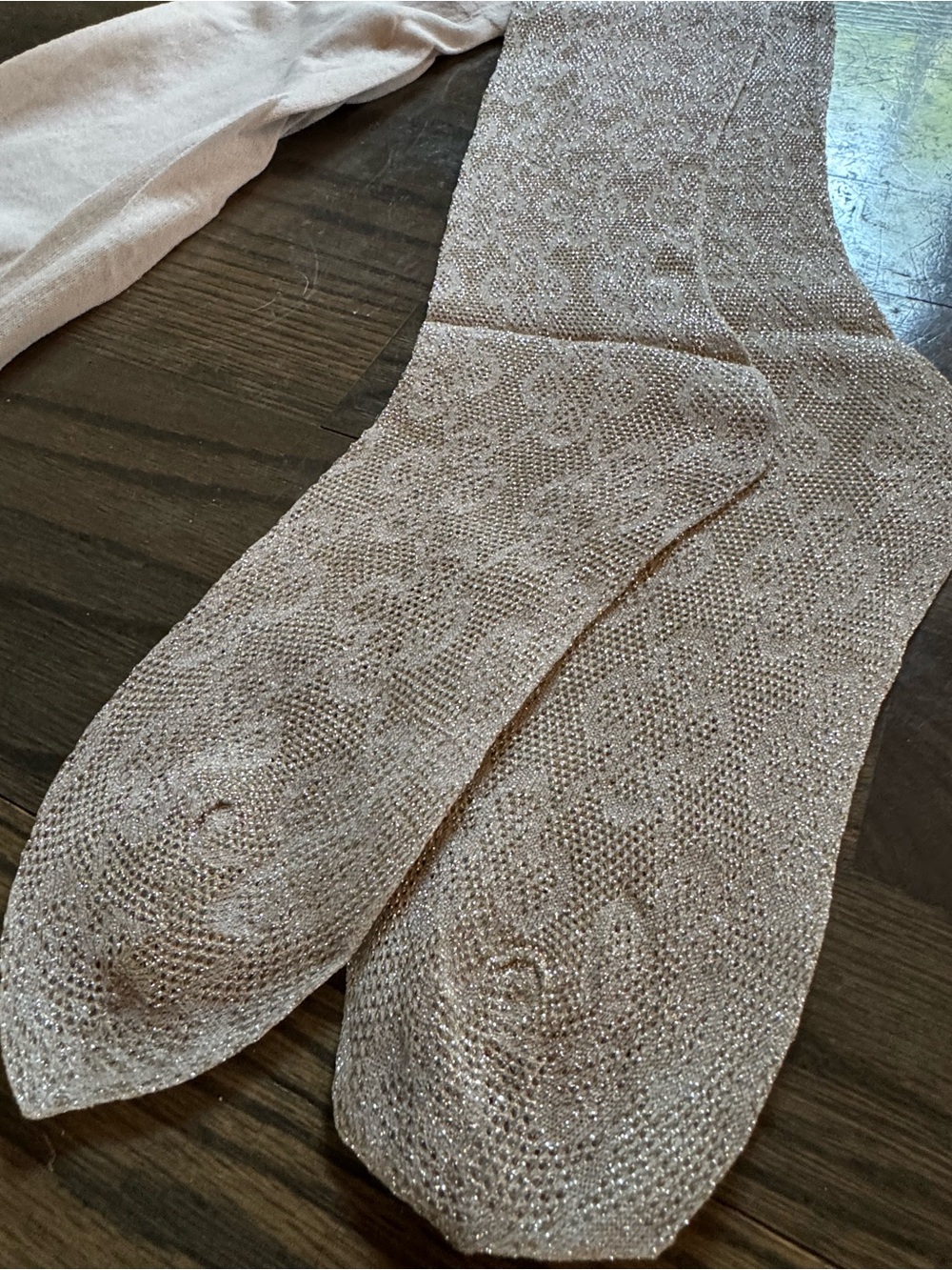 Vintage Treadwell Metallic Pantyhose Sparkle Silver Nylon Med Tall NOS - Picture 2 of 6